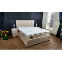  Pat Tapitat Klaus 1, bej deschis/somieră rabatabilă