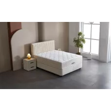 Set Pat Tapitat cu Saltea si Somiera Arden White