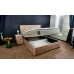 Pat Tapitat Klaus 1, bej inchis/somieră rabatabilă