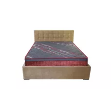 Pat Tapitat Claudia Beige cu somiera metalica fixa 