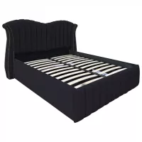 Pat dublu tapitat model Hawaii, 160/200 cm, culoare negru