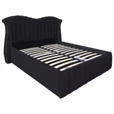 Pat dublu tapitat model Hawaii, 160/200 cm, culoare negru