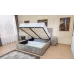 Pat Tapitat Klaus 3, bej deschis/somieră rabatabilă