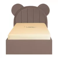 Pat pentru copii tapitat Mickey 100/200 cm, cappucino