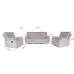 Set canapea cu 2 fotolii, sistem recliner manual Havana, Bej