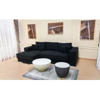 Colțar Extensibil Boston Negru - Vega 70 Stânga