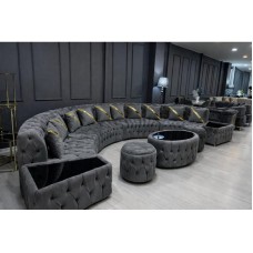 Set Canapea cu masuta cafea gri antracit 9 m