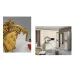 Dormitor Clasic Eva Bianco Gold cu Dulap 4 Uși