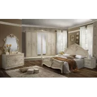 Dormitor Clasic Amalfi Beige cu Dulap 6 Uși