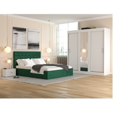 Dormitor Leon Smarald cu Dressing Oglinda