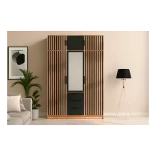 Dulap Bali Lux 3 Usi cu Riflaj și Suprapozabil