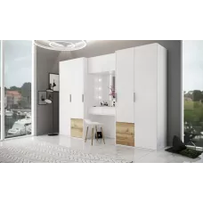 Dulap Latina 300 Alb Cu Oglinda si Masuta Machiaj