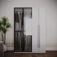 DRESSING MONTREAL MDF CULOARE ALB+GRI 