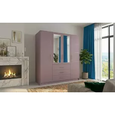 Dulap Bali 2 D4 Lila cu Oglindă și 4 Uși