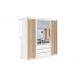 Dulap Bali Lux 4 Usi D4 Alb cu Riflaj si Oglinda