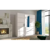 Dulap Bali 3 Usi D3 Alb cu Oglinda
