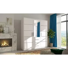 Dulap Bali 3 Usi D3 Alb cu Oglinda