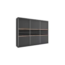 Dulap Turyn Lava / Negru 250 cu 3 Uși Glisante