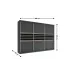 Dulap Turyn Lava / Negru 250 cu 3 Uși Glisante