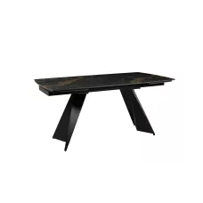 Masa Extensibila Blat Ceramic Negru/Auriu DTM0105CS