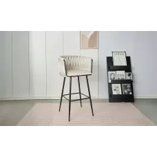 Scaun Bar KJC365 Bej & Picioare Negre