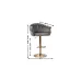 Scaun Bar KJC365 Gri & Picioare Aurii