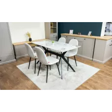 Set Masă Living cu 4 Scaune KJD6315 Bej