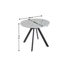 Masă Living Extensibilă DTW0902MBE Alb Ceramic