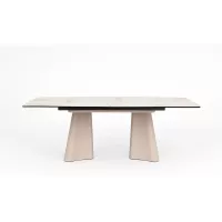 Masa Living Extensibila Blat Ceramic Alb Marmura CT234