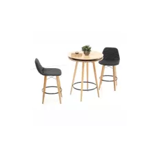 Set Masa Bar cu 4 Scaune Gri Inchis