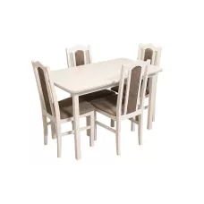 Set Masă Living Max 4 alba cu 4 Scaune Boss II 18A