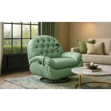 Fotoliul cu Recliner KJLC041 Verde, cu suport de telefon