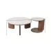 Set 2 Măsuțe de Cafea CT0110 LC Alb/Nuc