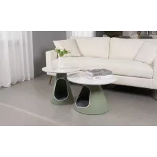 Set Măsuțe Cafea KJCT021 Alb / Verde
